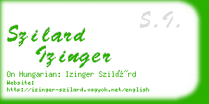 szilard izinger business card